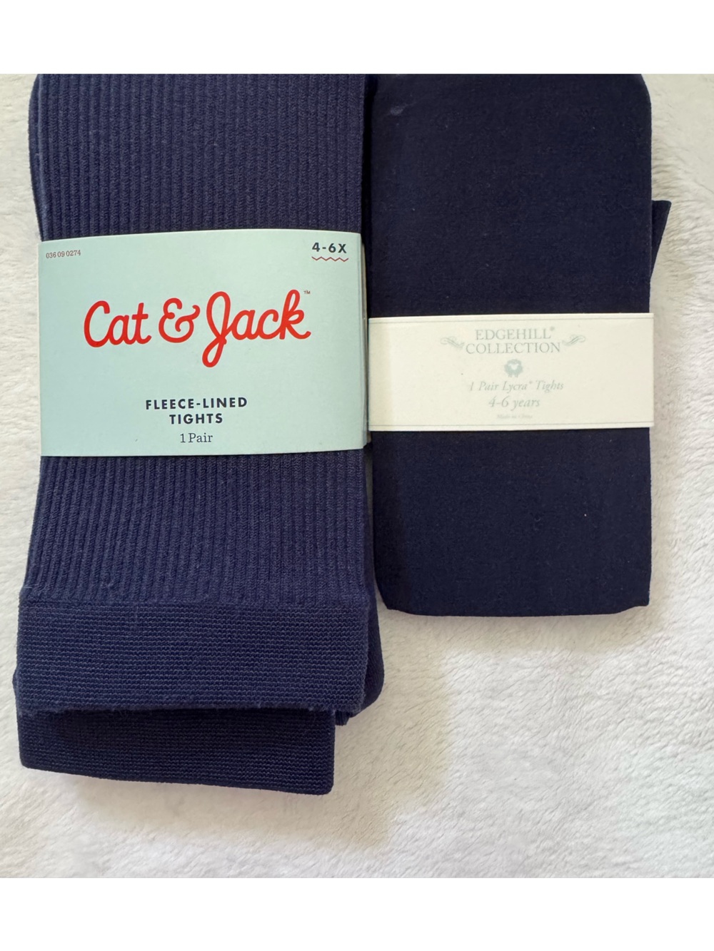 Navy Fleece-Lined Tights and Navy tights size 4-6X